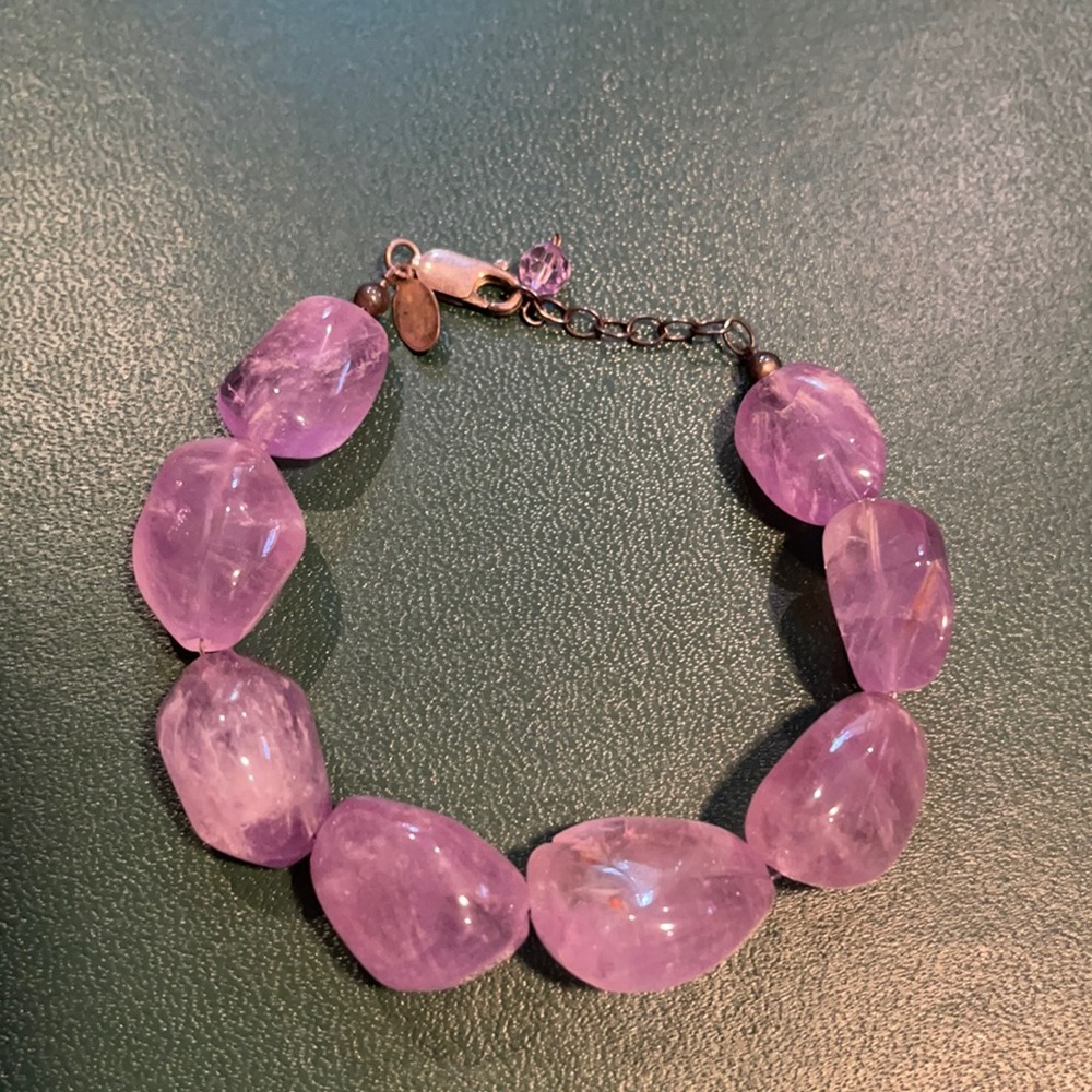 Tumbled purple quartz bracelet